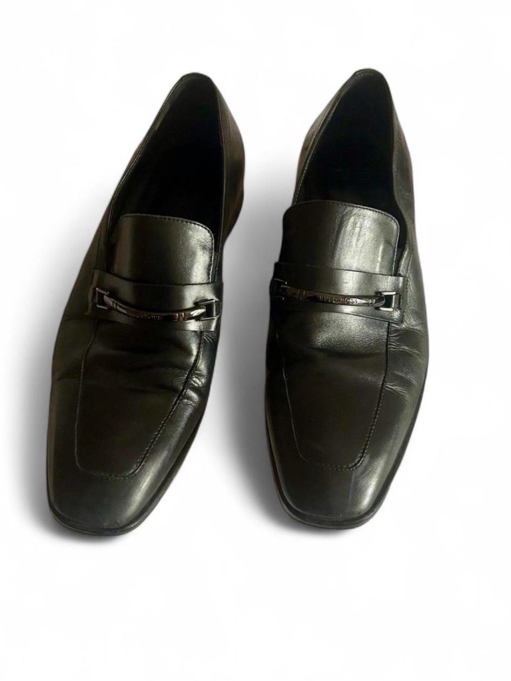 Boss Black Leather Bit Slip-On Loafers